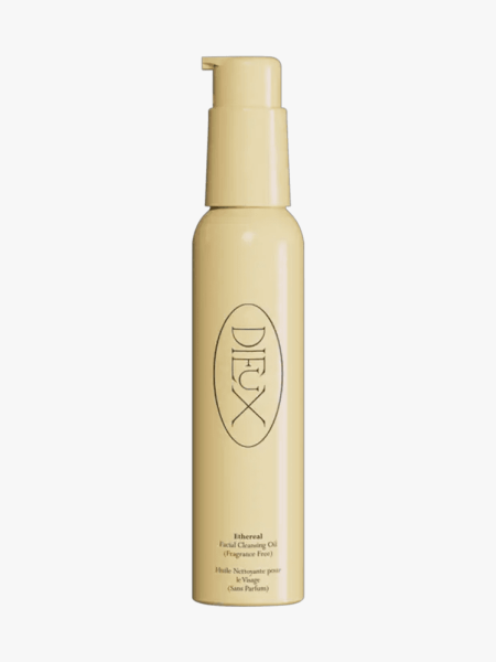 Dieux Ethereal Cleansing Oil in branded component on a light gray background