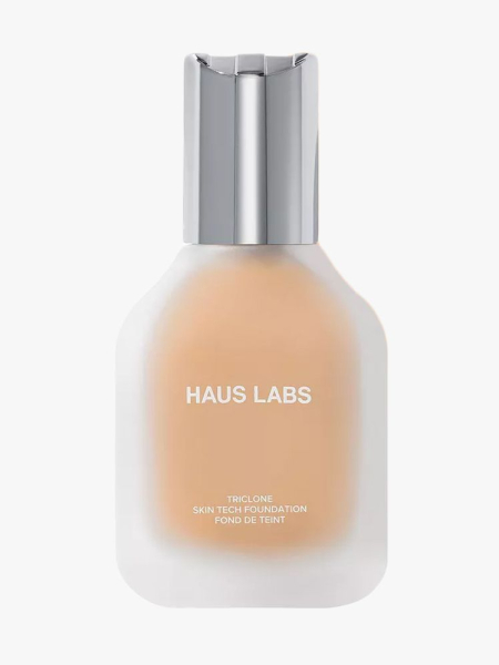 Haus Labs Triclone Skin Tech Foundation in branded component on a light gray background